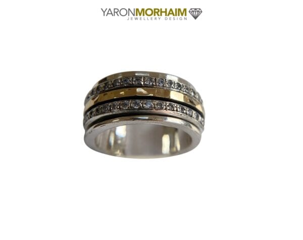 Triple Band Silver Gold Ring