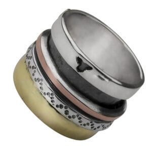 Aztec Silver Gold Spinning Ring