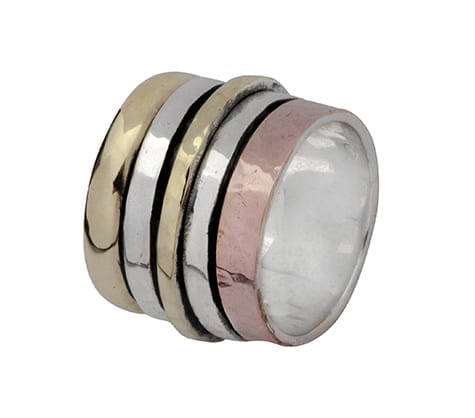 Two Tone Gold Silver Spinning Ring