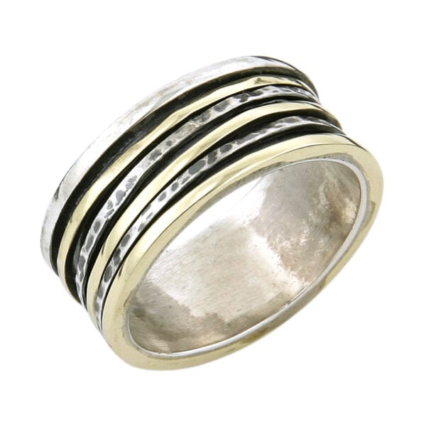 Silver Yellow Gold Spinning Ring