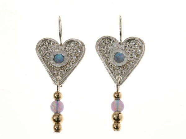 Heart-shaped Silver Gold Earrings