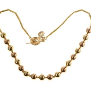 Gold Necklace With Spiral T-Bar Clasp
