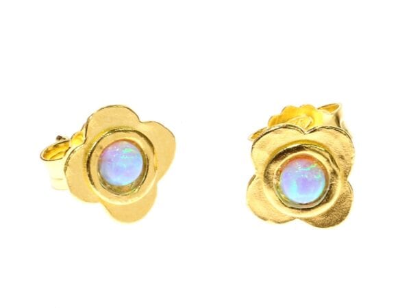 Flower Gold Opal Studs