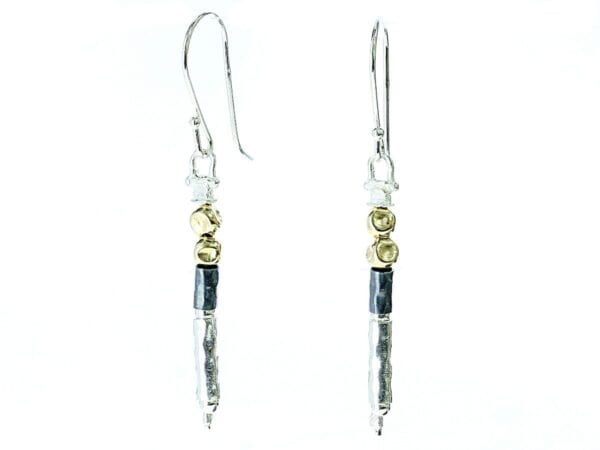 Oxdised Silver Gold Earrings