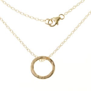 Circle Hammered Gold Necklace