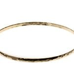 Slim Gold Hammered Bangle