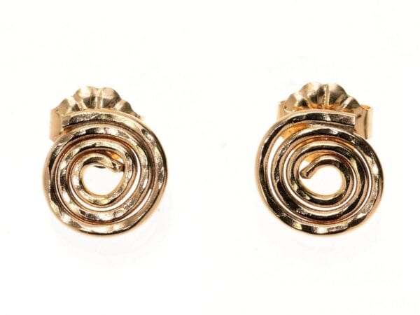 Sprial Hammered Gold studs