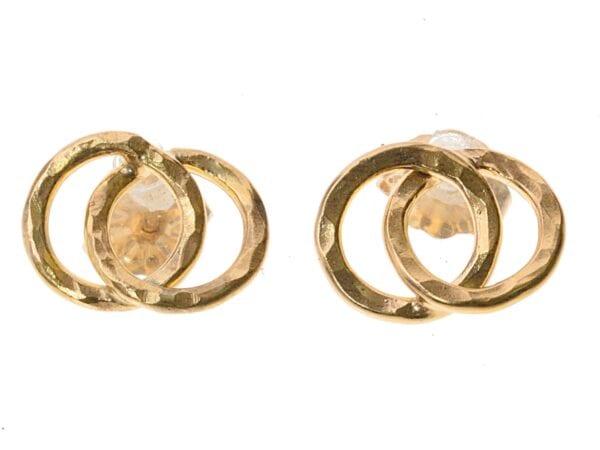 Double Circle Gold Studs