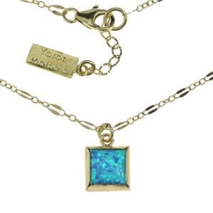 Square Opal Gold Necklace