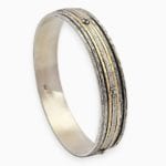 Bangle Hammered Silver Gold