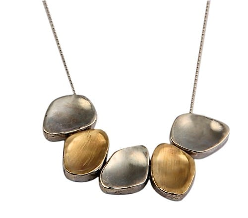 Nuggets Silver Gold Necklace