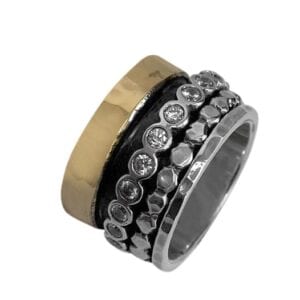 Dazzling Silver Gold Ring