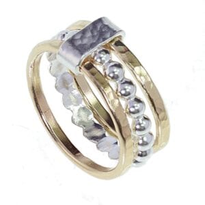 Two Tone Hammered Ring