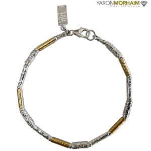 Textured Silver Gold Bracelet