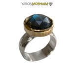 Silver Gold Labradorite Ring