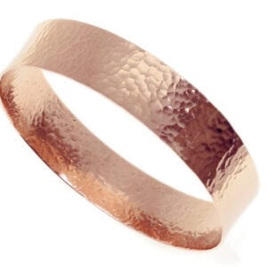 Red Gold Hammered Wide Bangle
