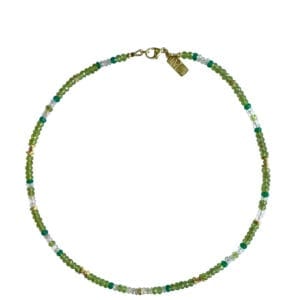 Necklace Peridot Onyx Aquamarine