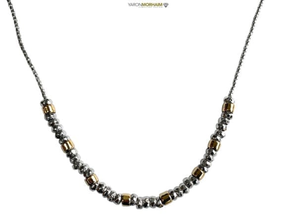 Necklace Silver Gold Nuggets
