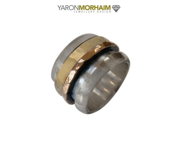 Statement Silver & Gold Spinning Ring