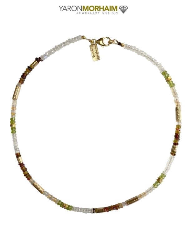 Fire Opal Peridot Tourmaline Necklace