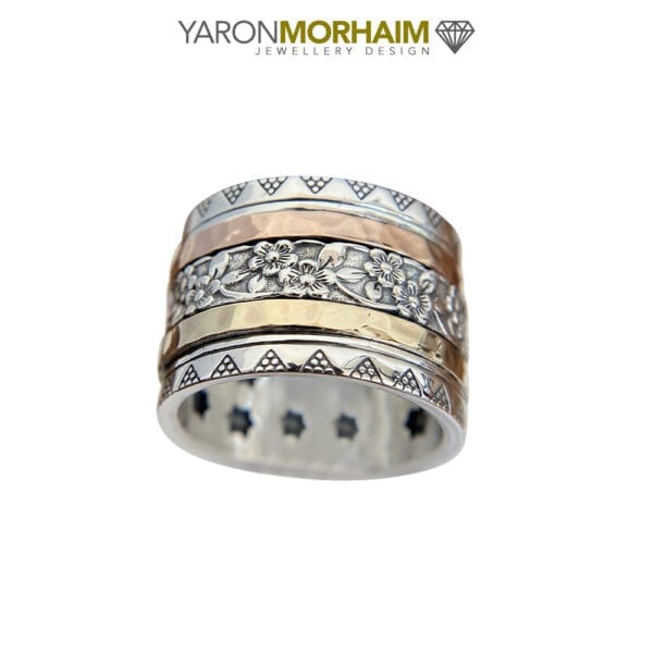 Dazzling Silver & Gold Spinning Ring