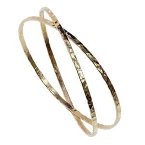Gold Double Hammered Bangle