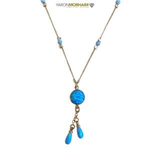 Gold Necklace With Opals