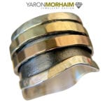 Oxidized Silver Gold Ring
