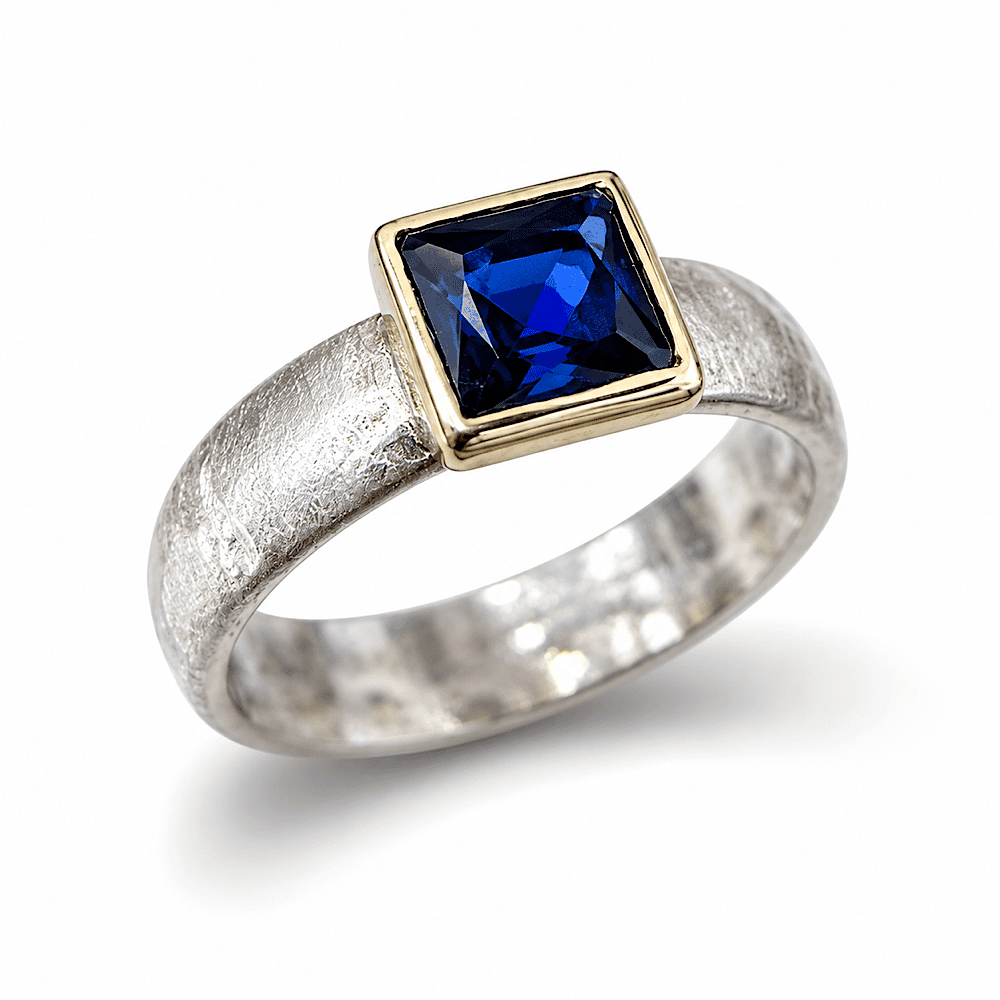 Yaron Morhaim Blue Sapphire Ring – 9ct Gold & Sterling Silver