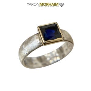 Silver & Gold Sapphire Ring