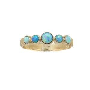 9ct Gold Round Opal Ring