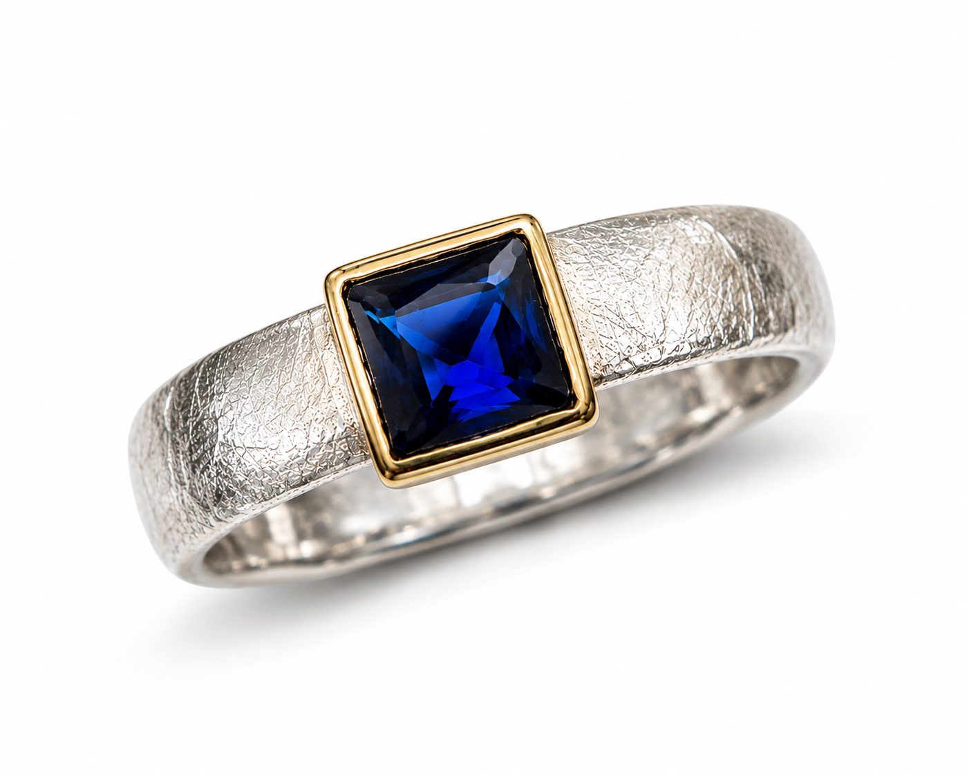 Blue Sapphire Ring Side Angle