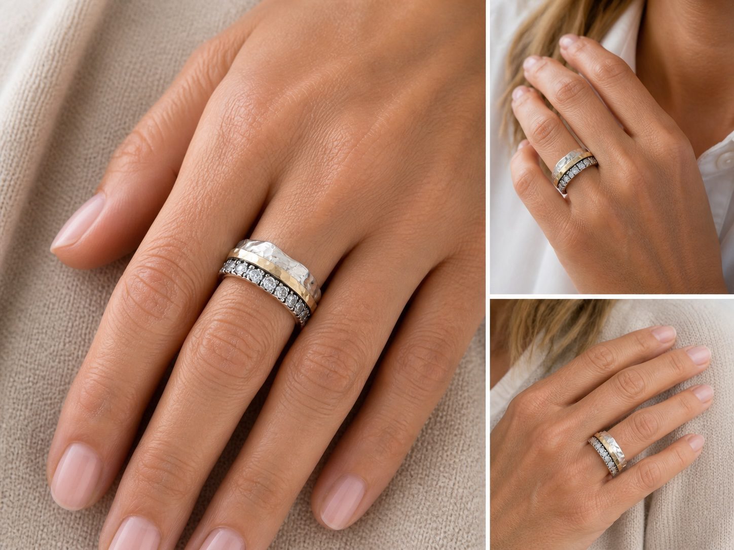 spinner ring worn on hand rotating band jewellery