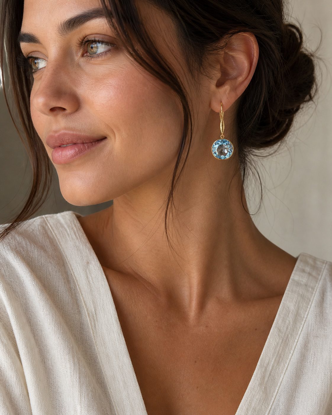 Love In The Mist Blue Topaz Earrings - Image 3