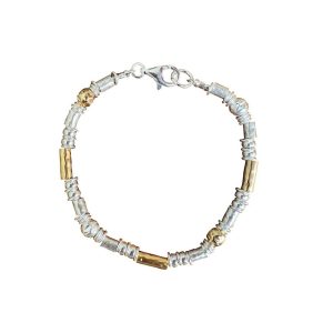 Yaron Morhaim Berhert Bracelet – Handmade Sterling Silver & 14K Rolled Gold Bracelet