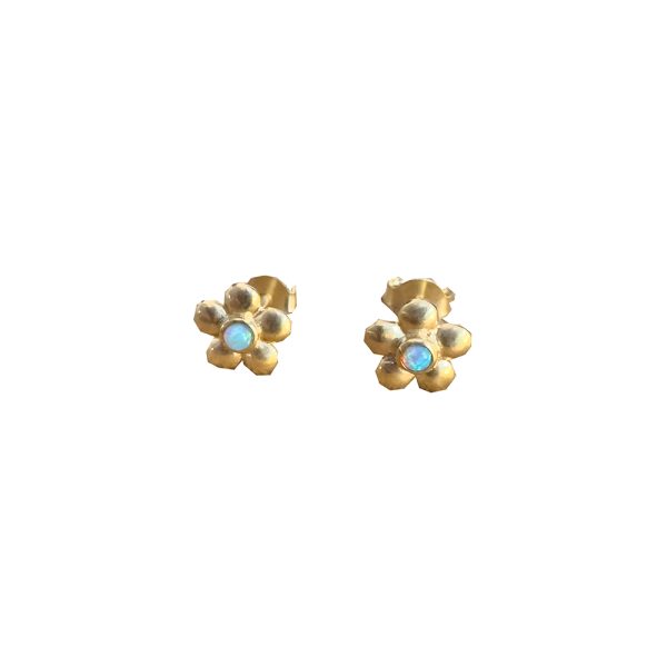 Golden Petal Glow Studs