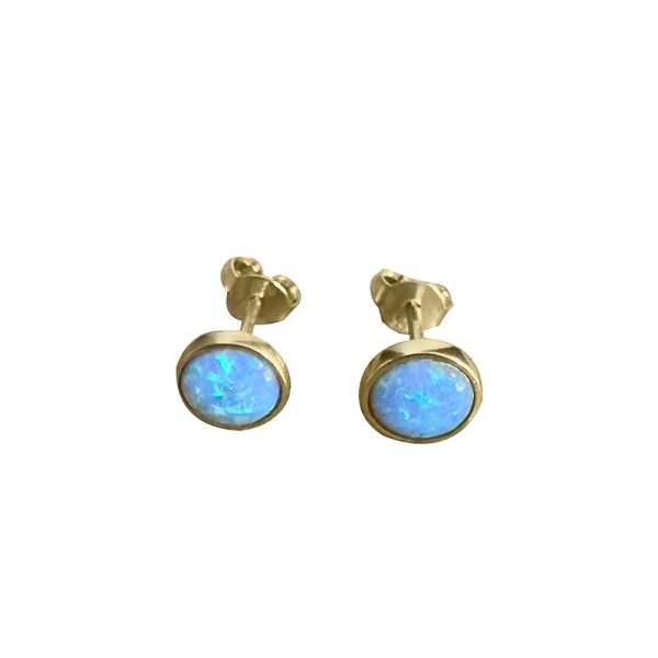 Golden Halo Opal Studs