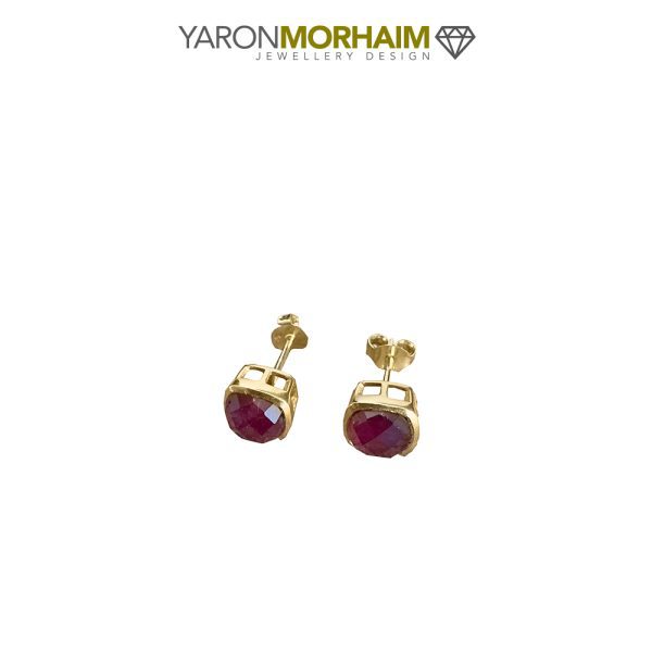 Golden Ruby Glow Studs - Image 3