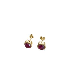 Golden Ruby Glow Studs