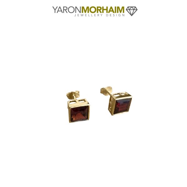 Garnet Gleam Studs in Gold Vermeil - Image 3