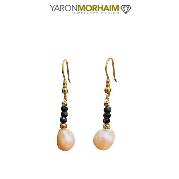 Midnight Baroque Pearl Earrings - Image 2