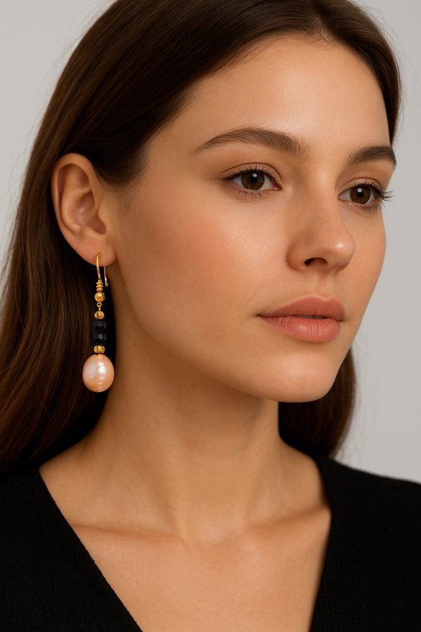 Midnight Baroque Pearl Earrings - Image 3