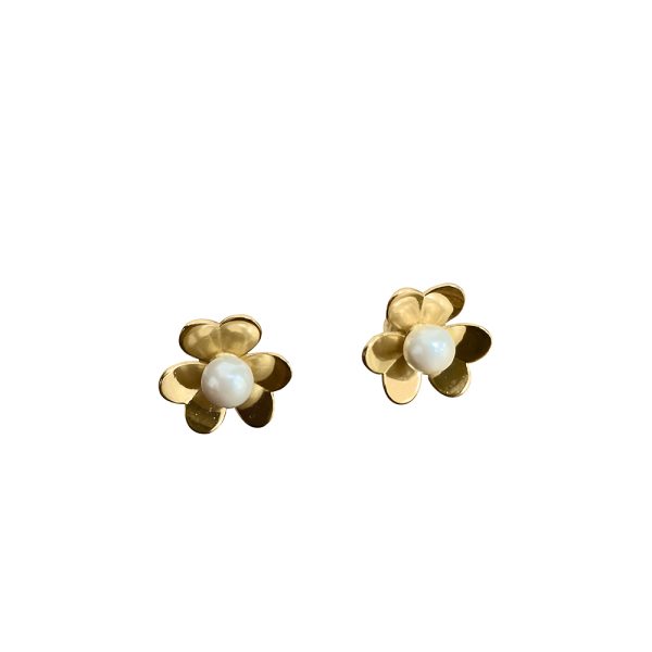Golden Pearl Elegance Studs - Image 4