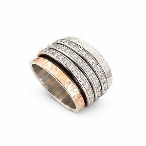 Midnight Orbit CZ Spinner Ring